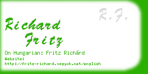 richard fritz business card
